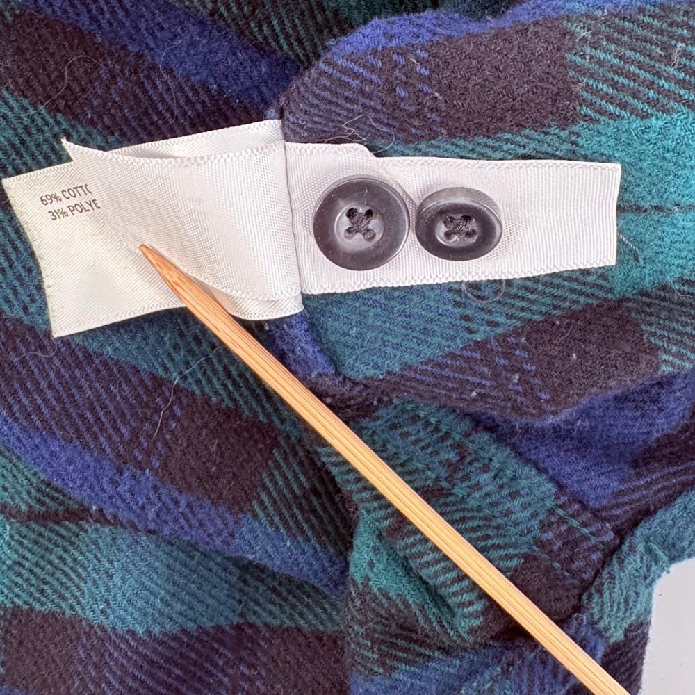 Duluth Trading Co Flannel Shirt Womens S Blue Green Plaid Button Down Utility - Picture 7 of 7